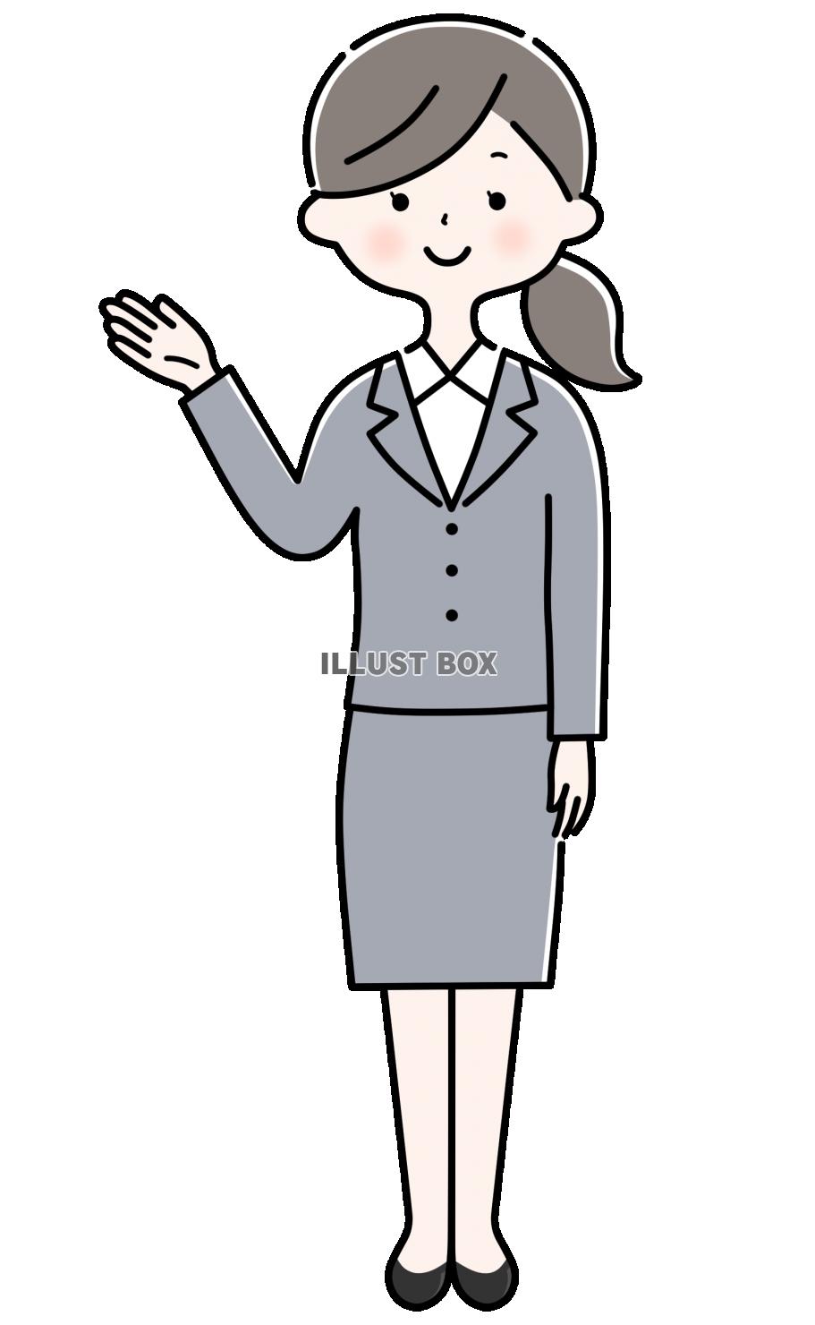 【案内する女性】２（全身）透過png