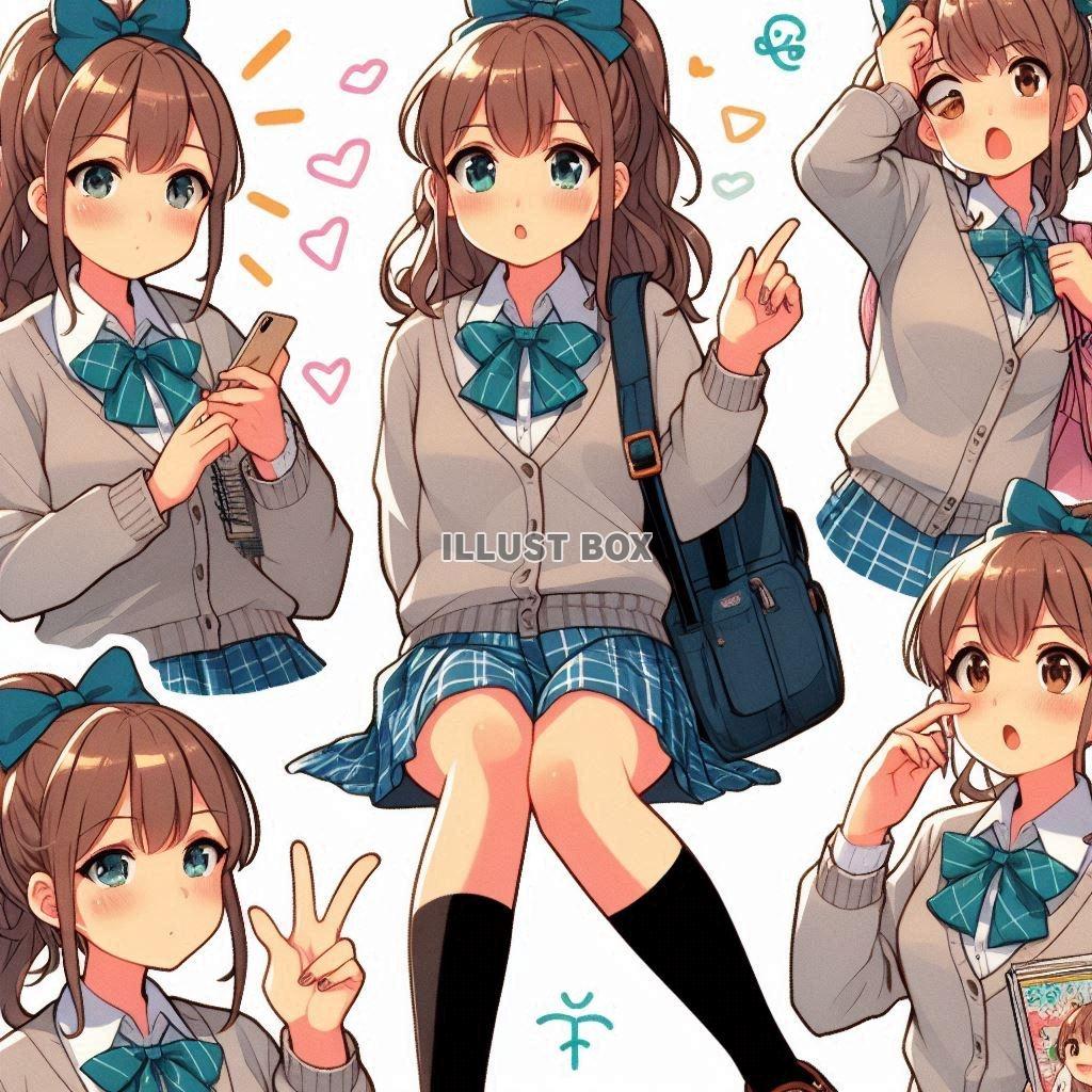女子高生　イラスト