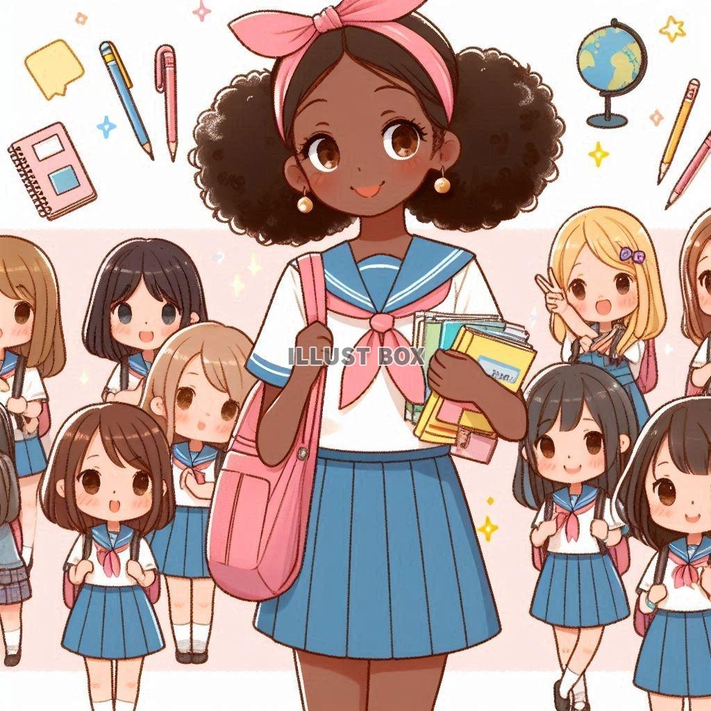 女子高生　イラスト