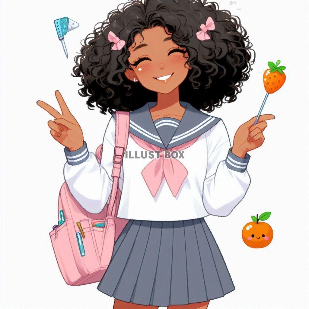 女子高生　イラスト