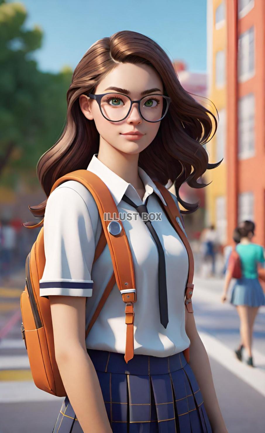 女子高生　イラスト