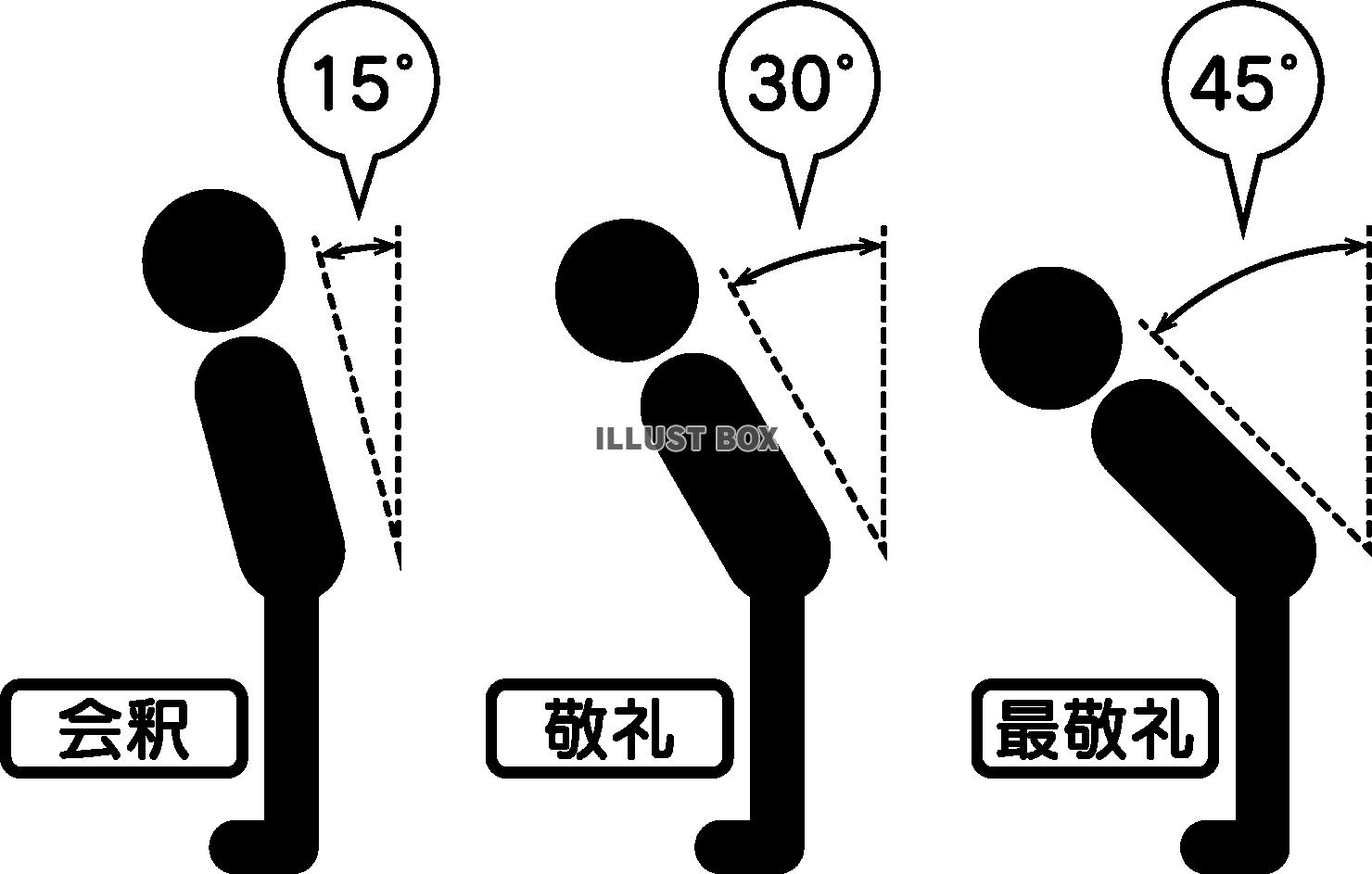 ビジネスマナーお辞儀の角度の解説