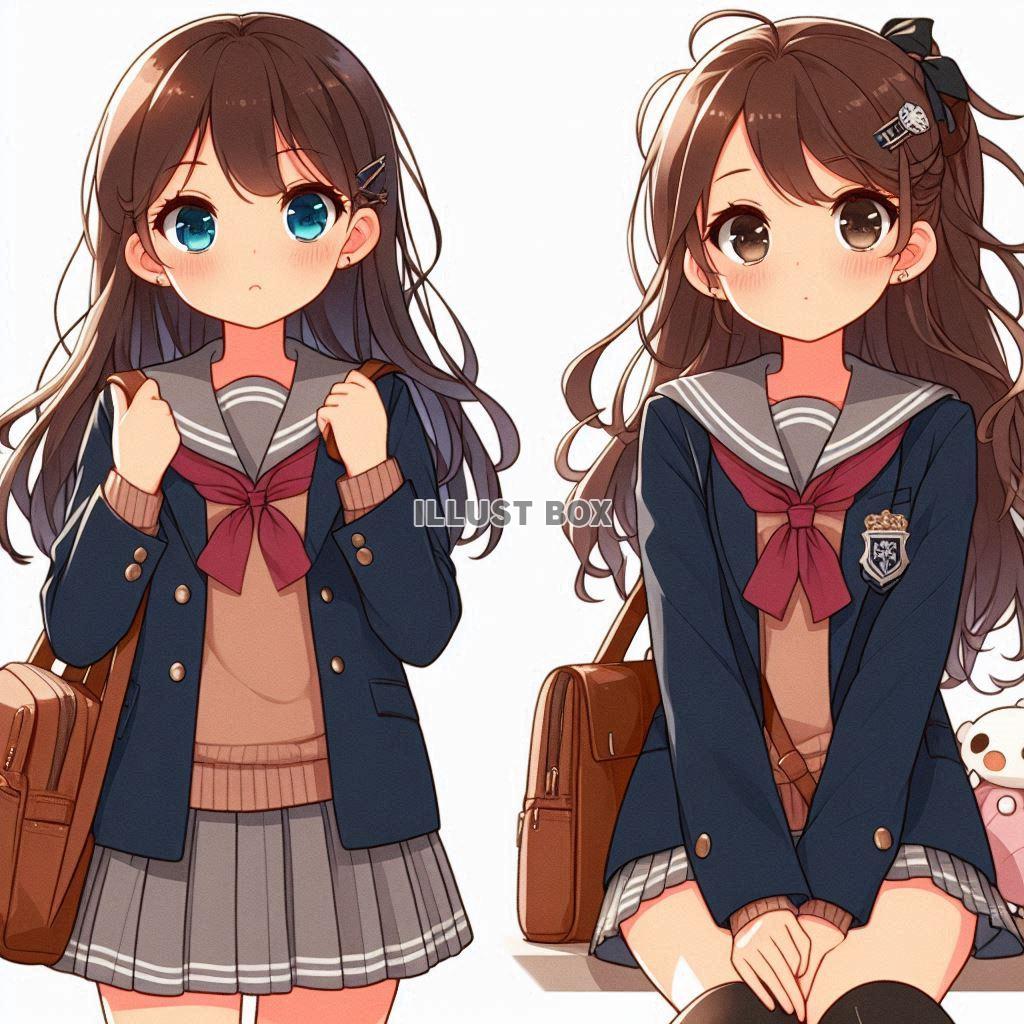 女子高生　イラスト