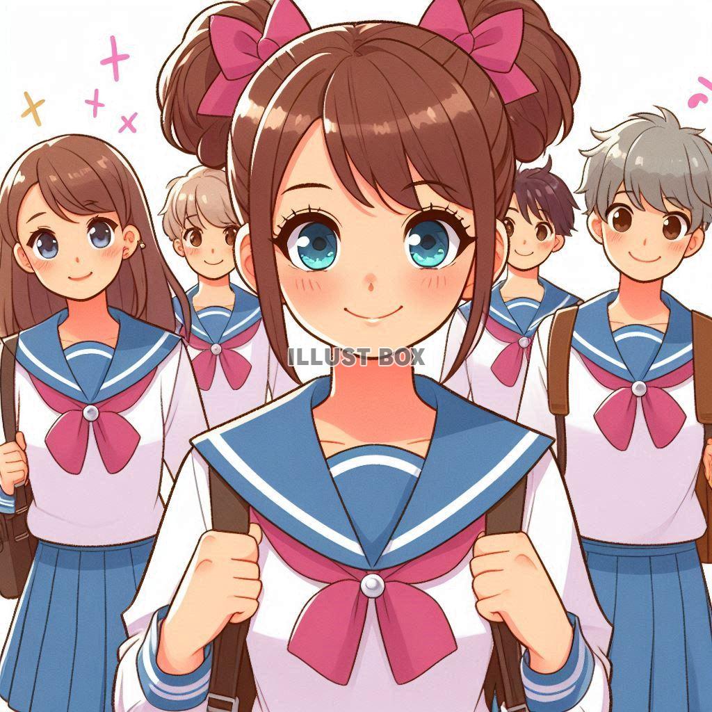 女子高生　イラスト