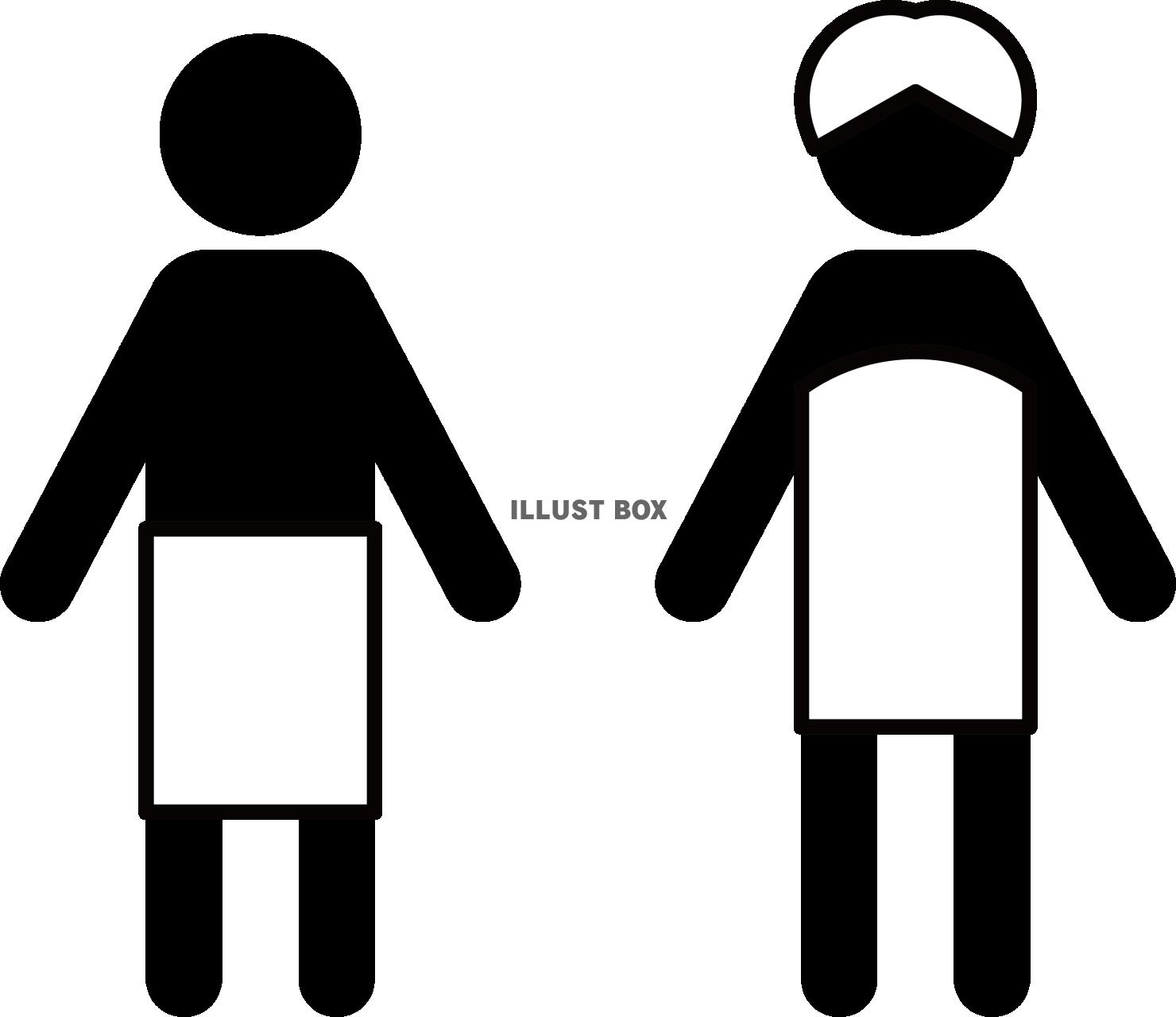 タオルを巻いた風呂上がりの人ピクトグラム