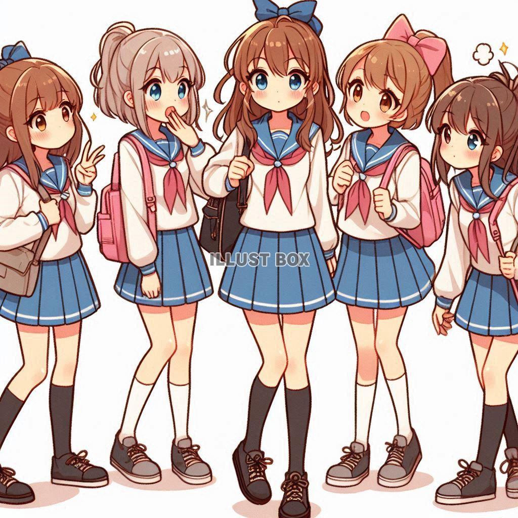 女子高生　イラスト