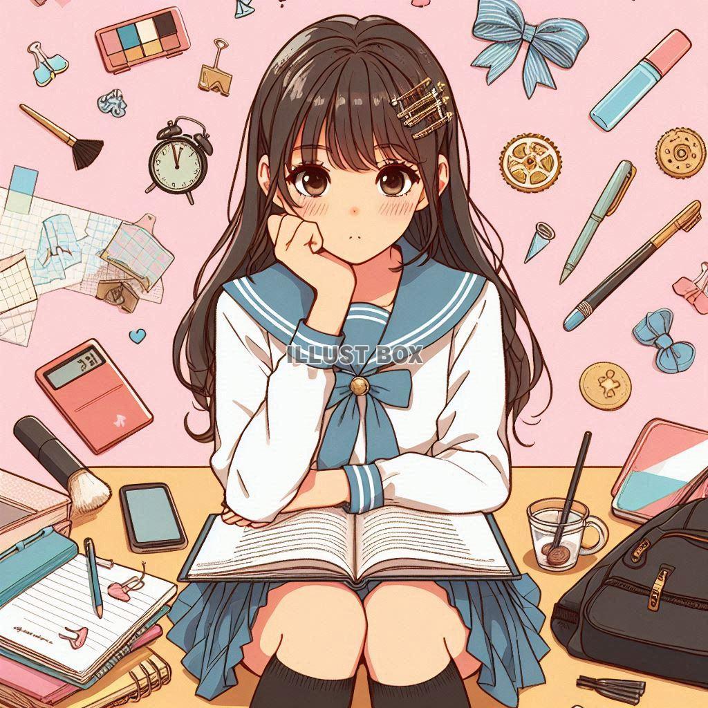 女子高生　イラスト