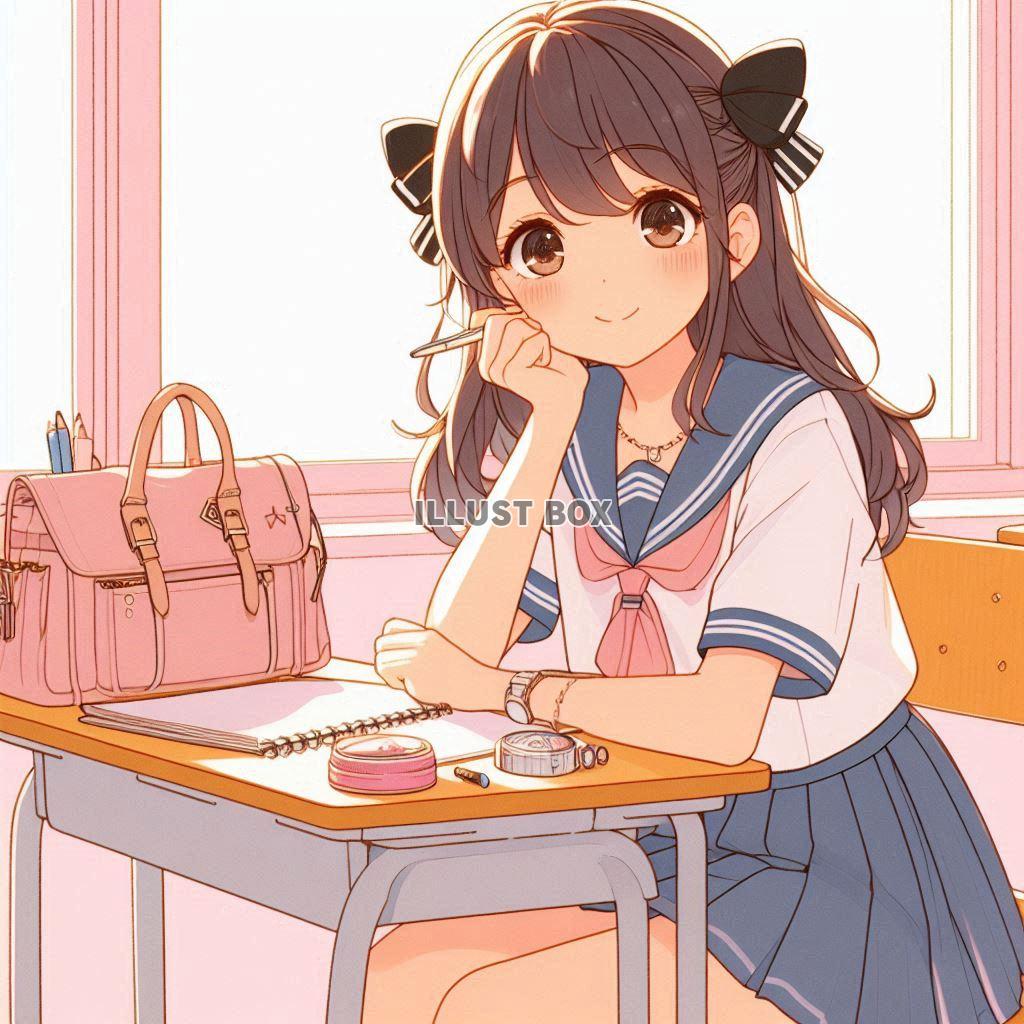 女子高生　イラスト
