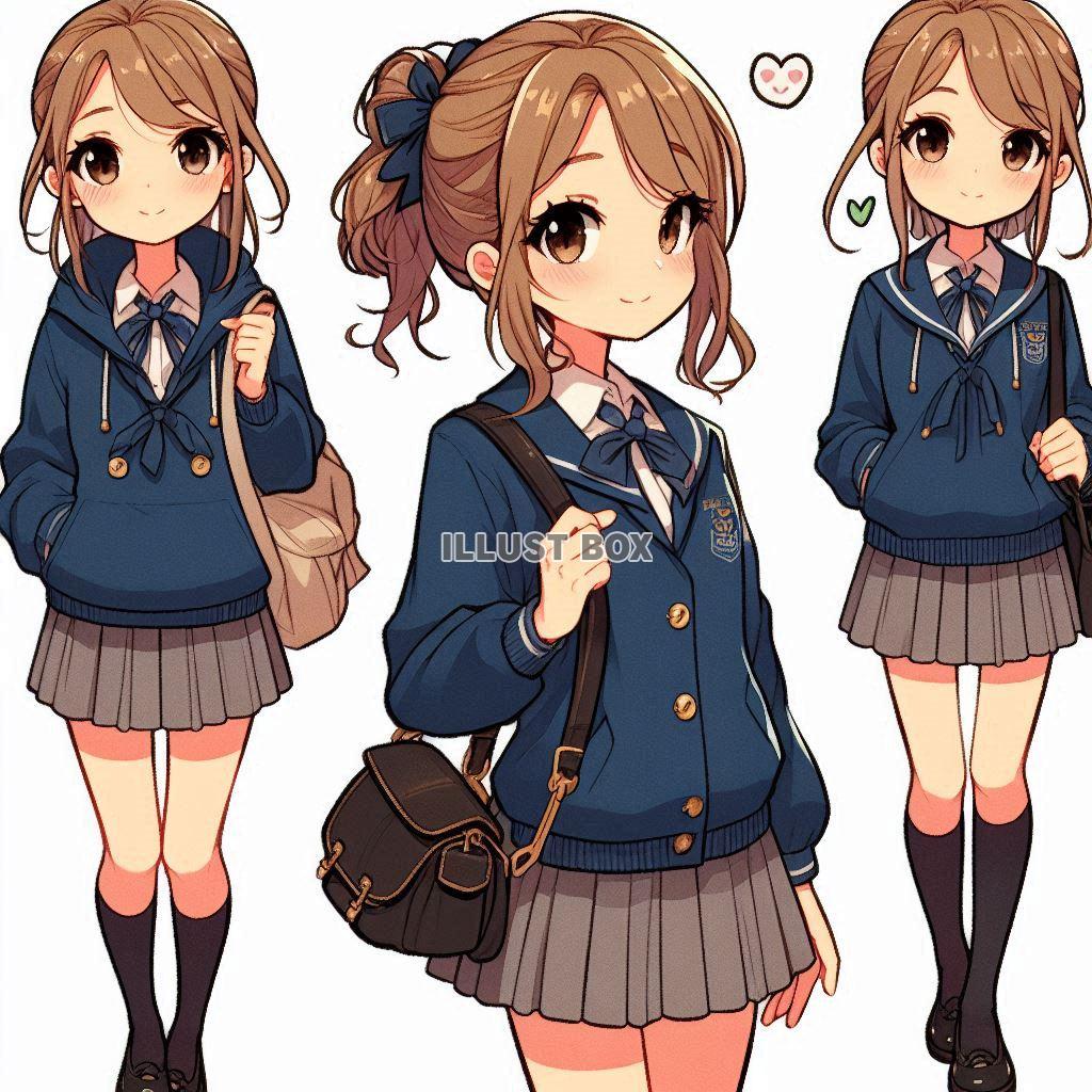 女子高生　イラスト