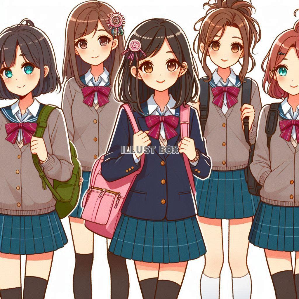 女子高生　イラスト