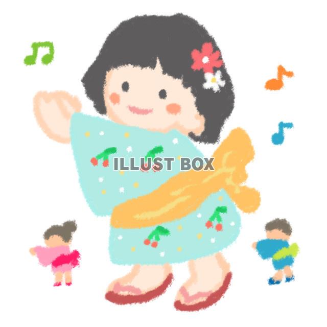 盆踊りを踊る子供達