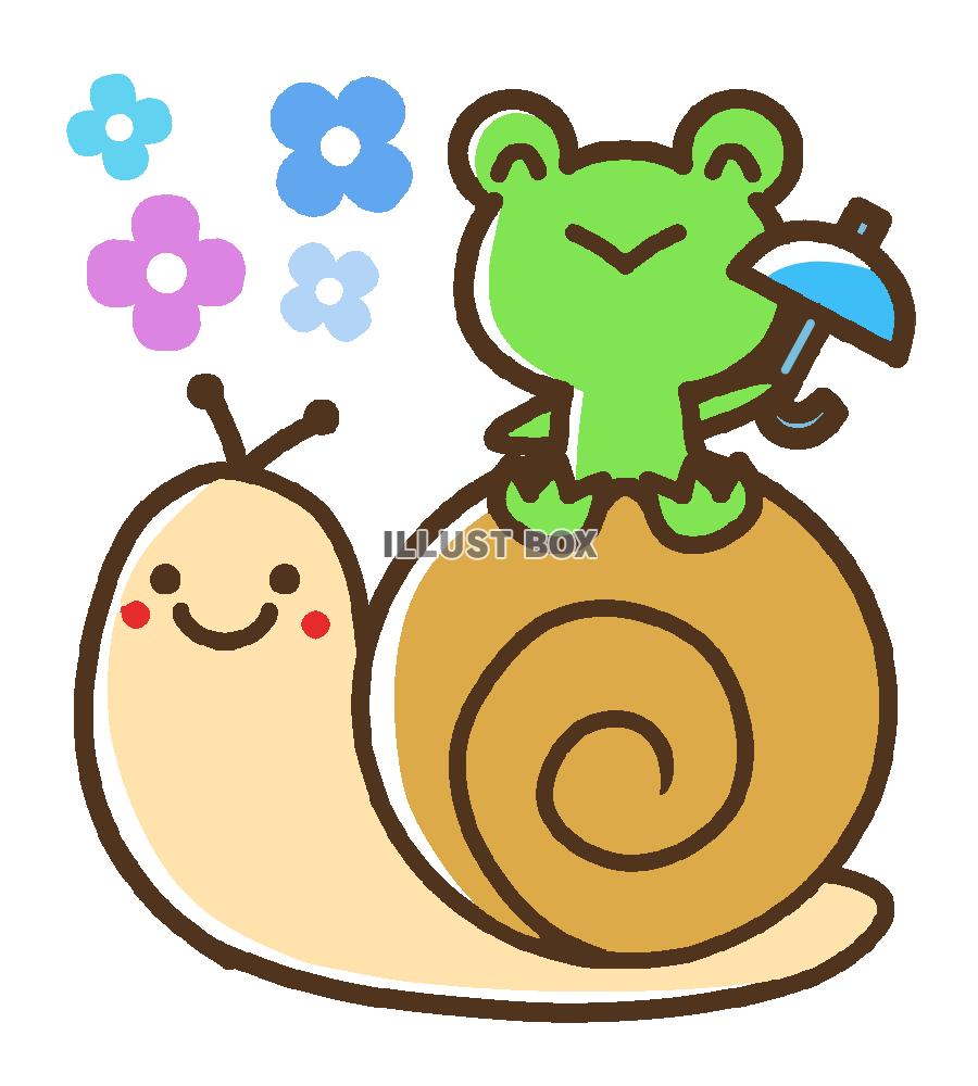 カタツムリとカエル　透過png