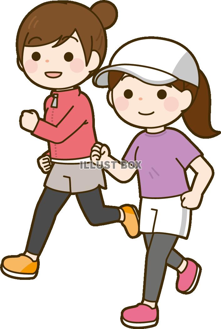 マラソンランナーの女性2人