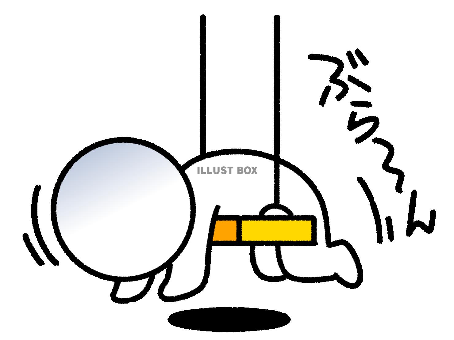 ブランコで落ち込んでいる棒人間