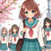 女子高生　イラスト