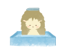 水風呂に入るハリネズミのイラスト