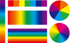 虹のグラデーション配色素材