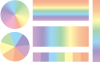 薄色の虹グラデーション配色素材