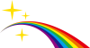 輝く虹のイラスト（夢・希望イメージ）