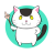 伸ばし棒を持つ教師風の白黒猫ちゃん