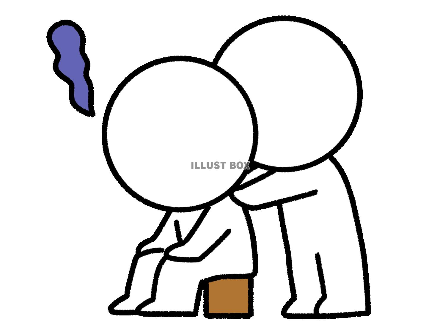 肩を揉む棒人間