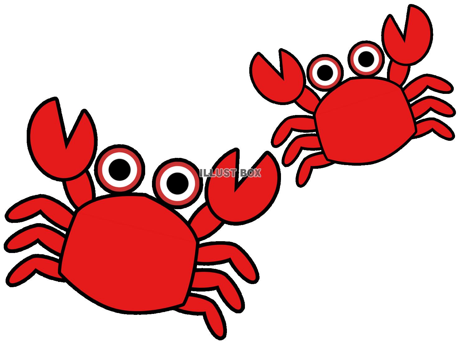 カニさんのゆる可愛い素材シンプル背景イラストpng透過
