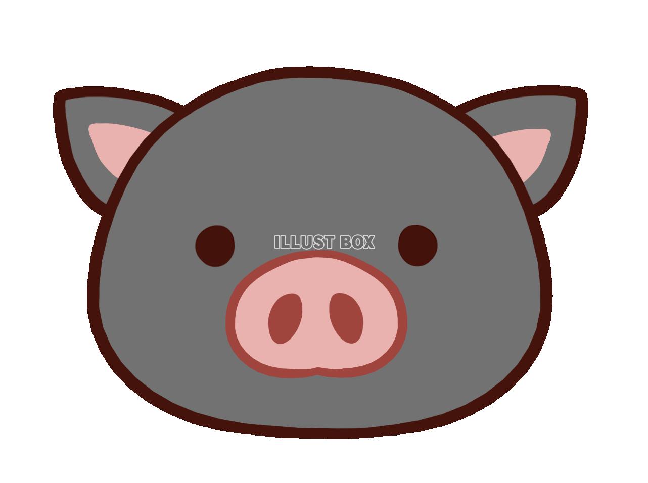 黒豚の顔イラスト