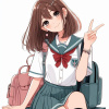 女子高生　イラスト