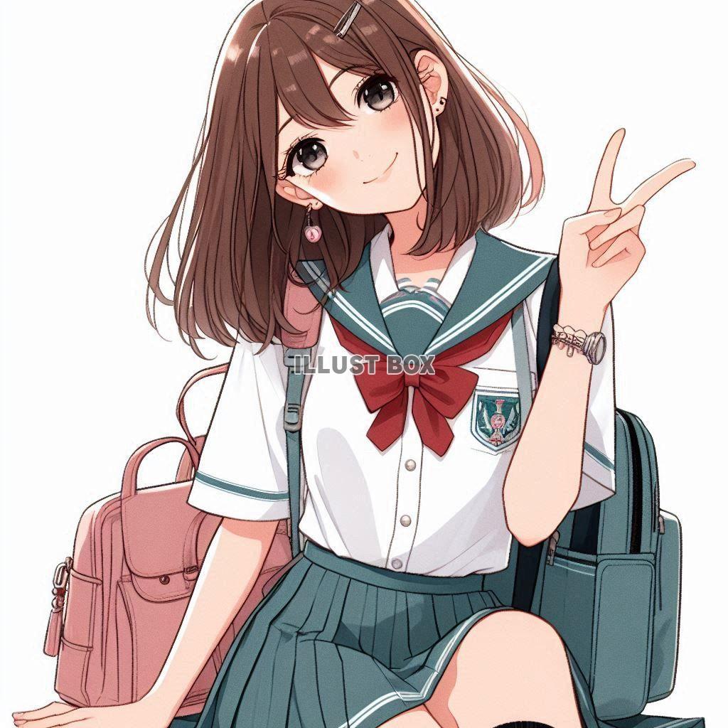 女子高生　イラスト