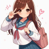 女子高生　イラスト