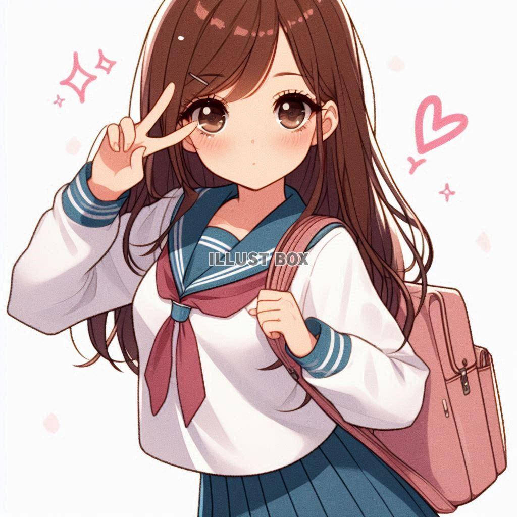 女子高生　イラスト