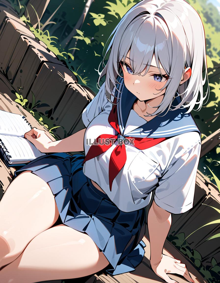 女子高生　イラスト