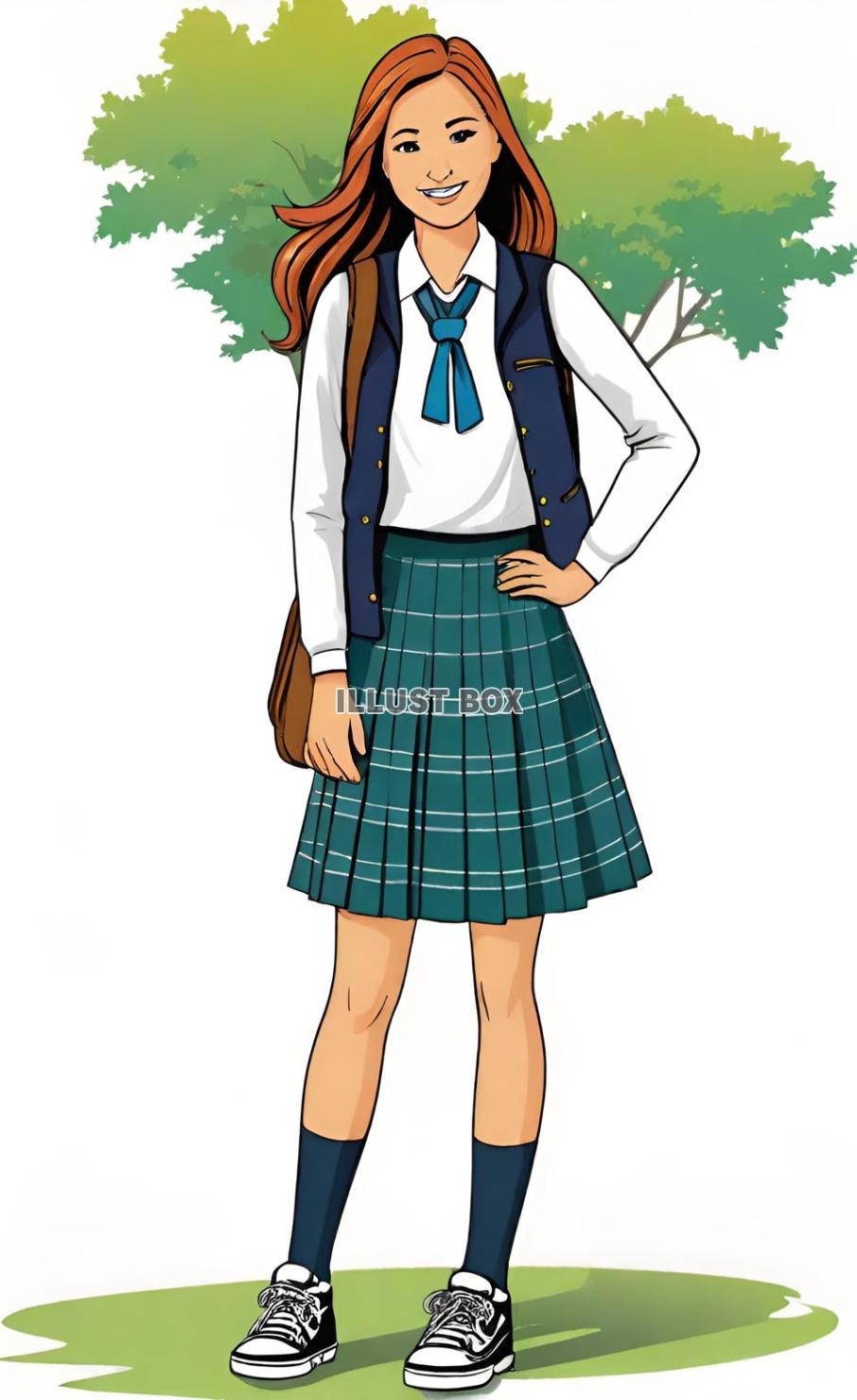女子高生　イラスト