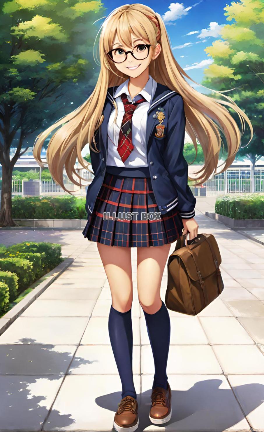女子高生　イラスト