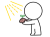 芽に日の光を当てる棒人間