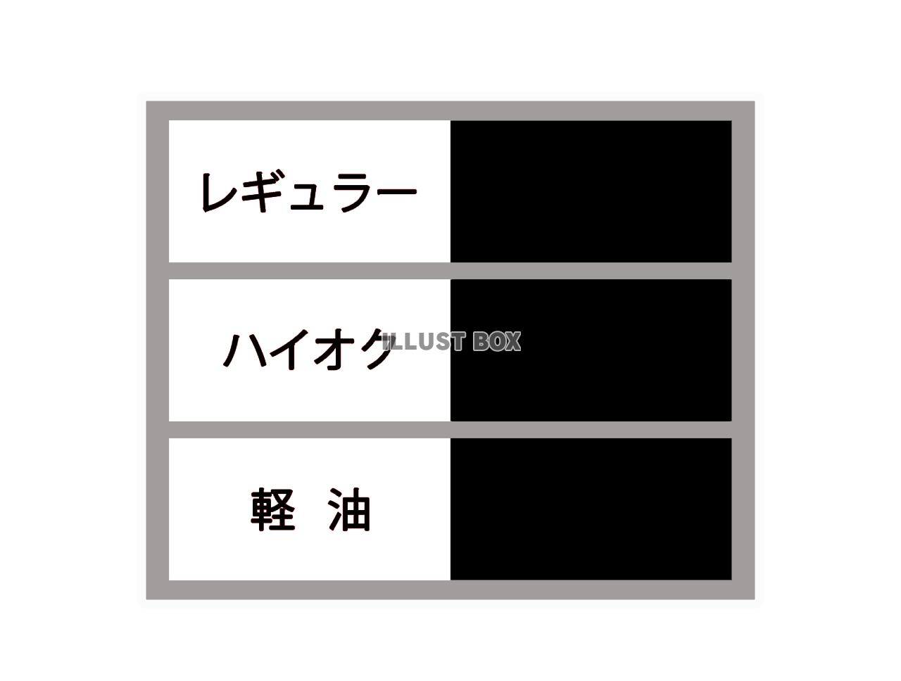 ガソリン価格看板フレーム（png)