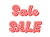 セール SALE のポップな赤の見出し文字のデザイン