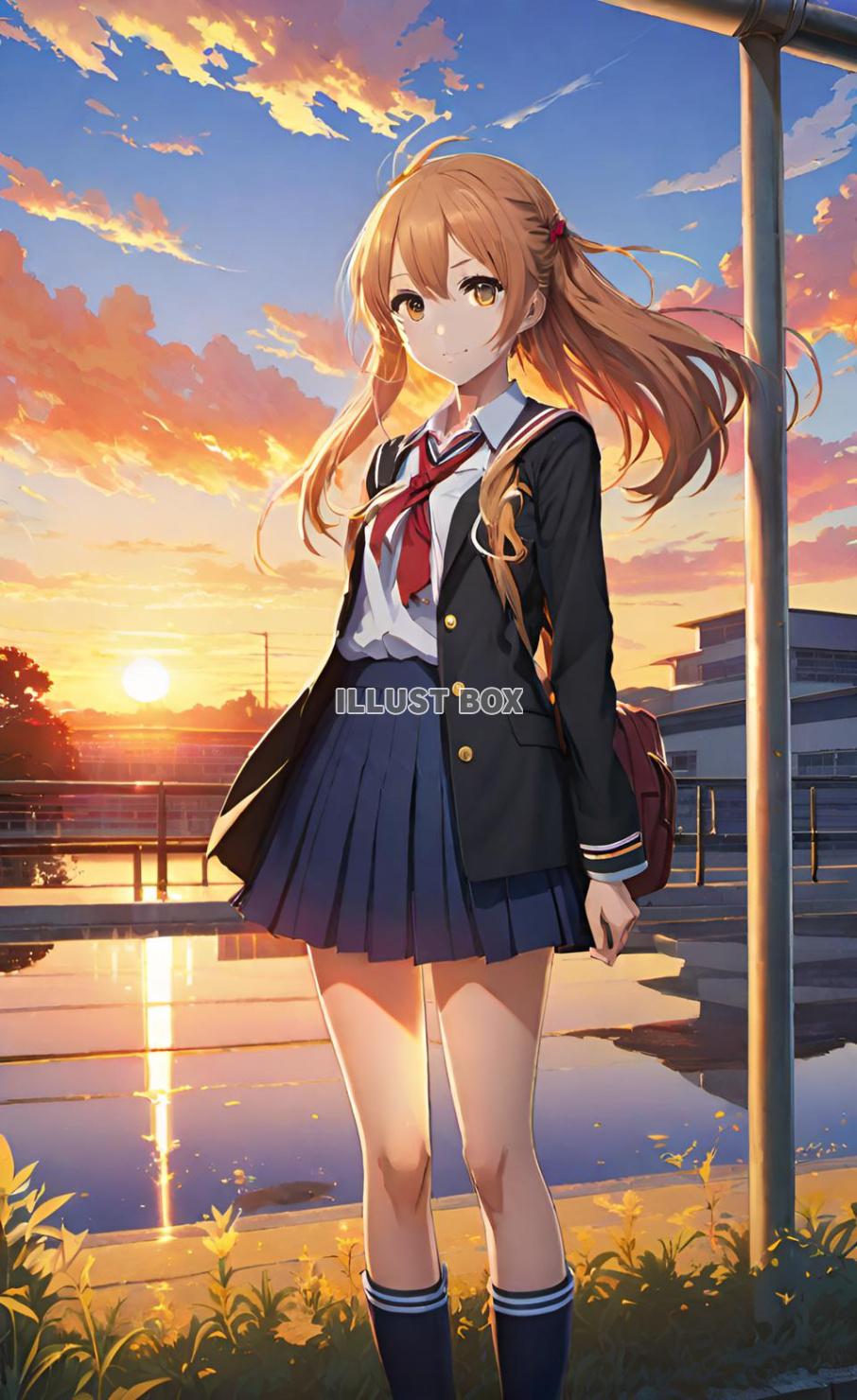 女子高生　イラスト