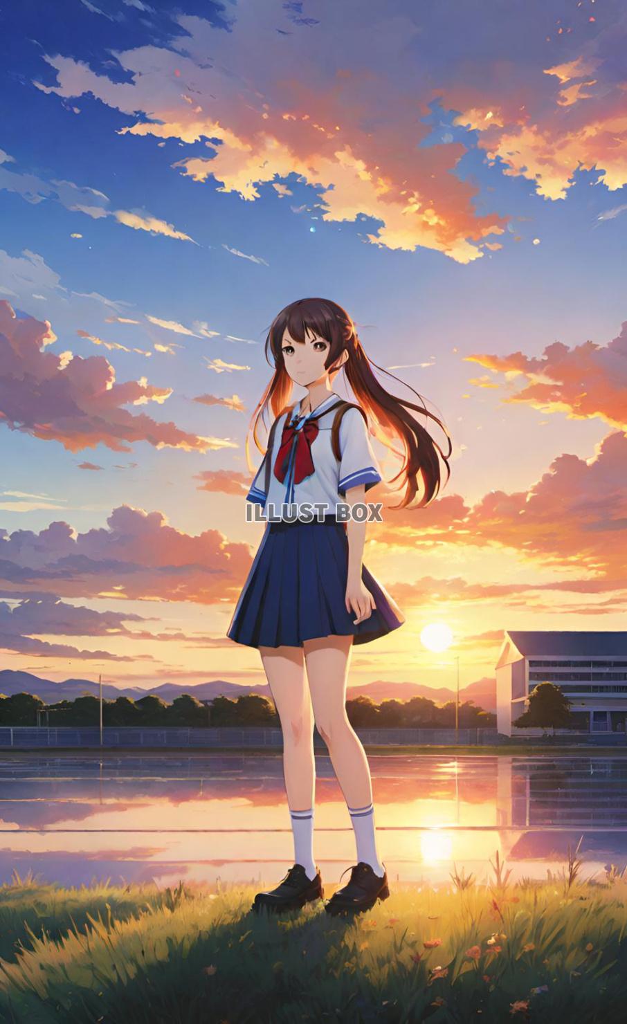 女子高生　イラスト