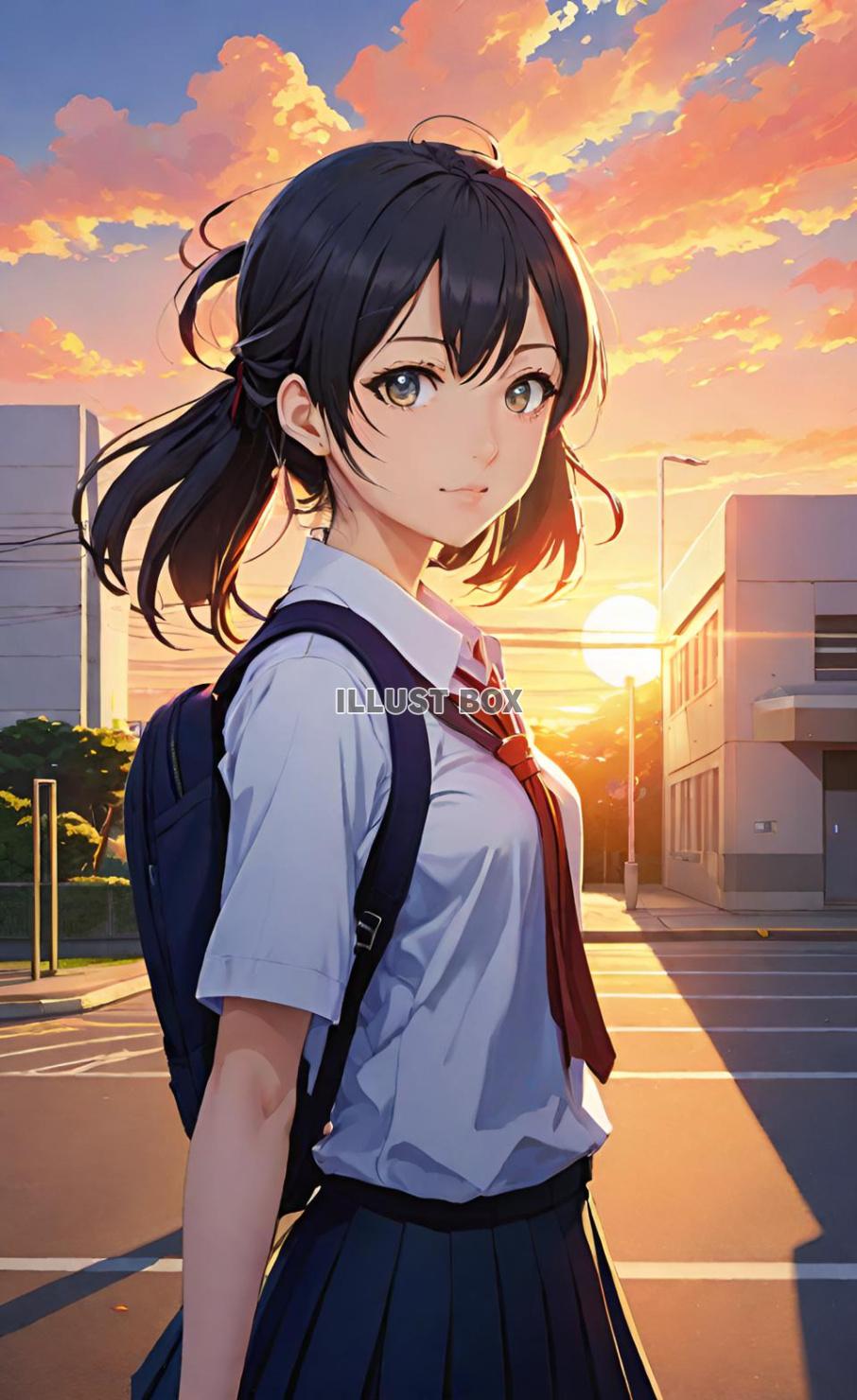 女子高生　イラスト
