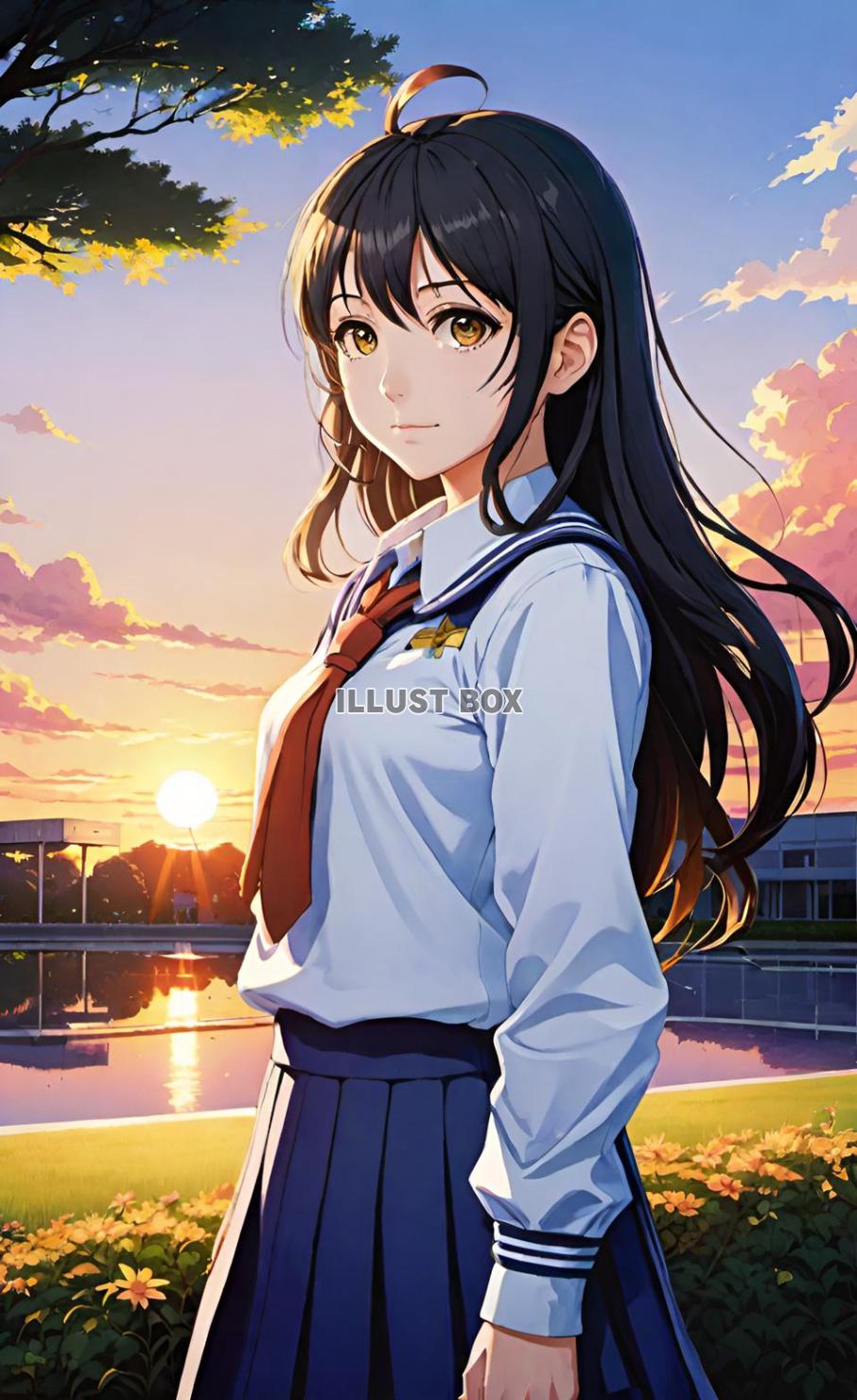 女子高生　イラスト