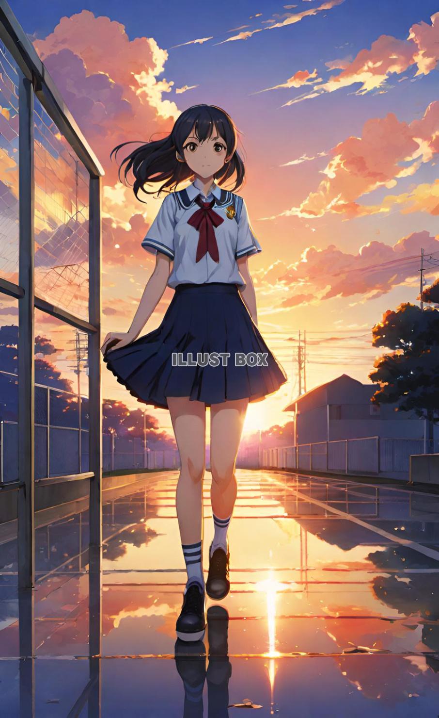 女子高生　イラスト