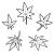 もみじの葉の線画