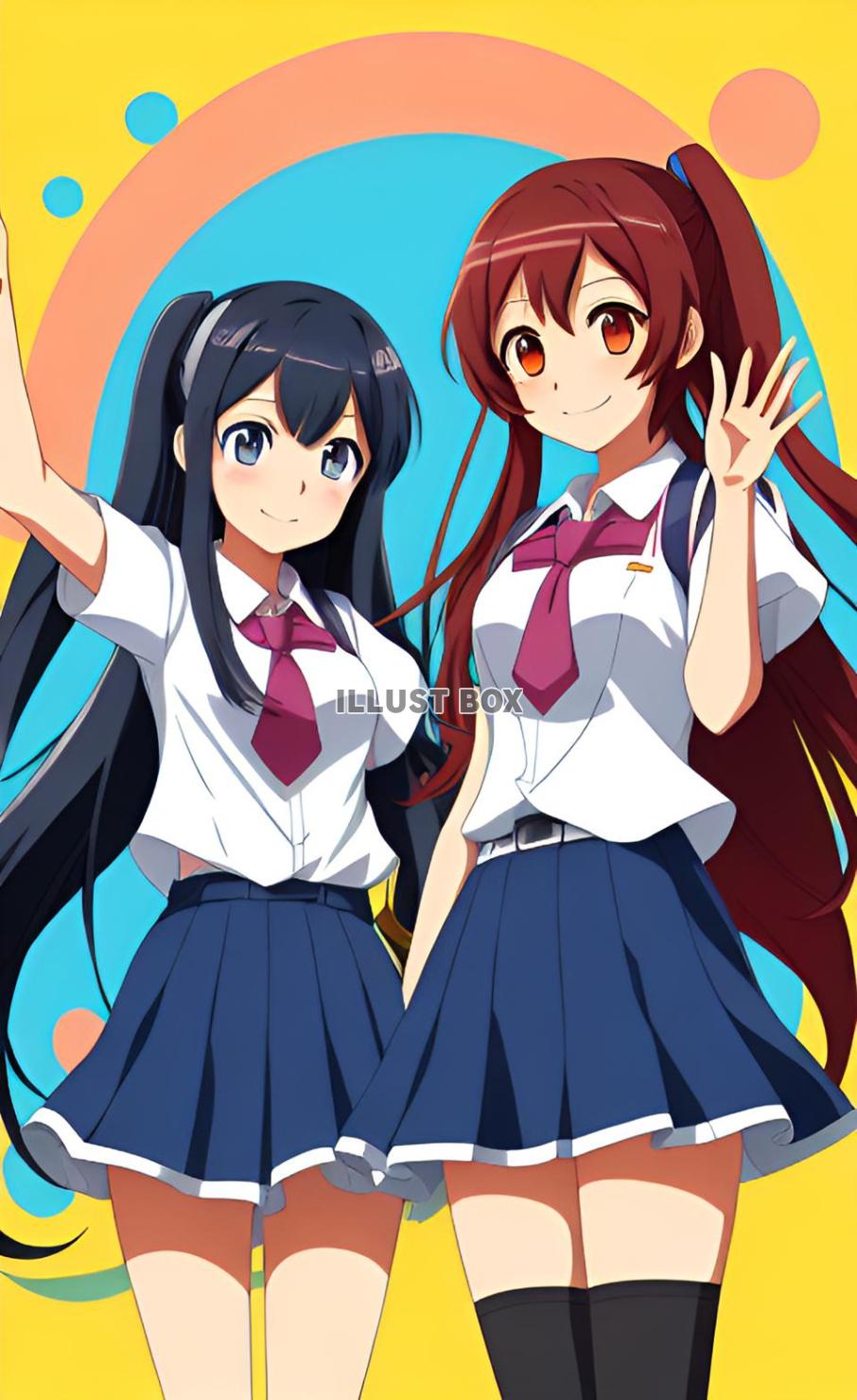 女子高生　イラスト
