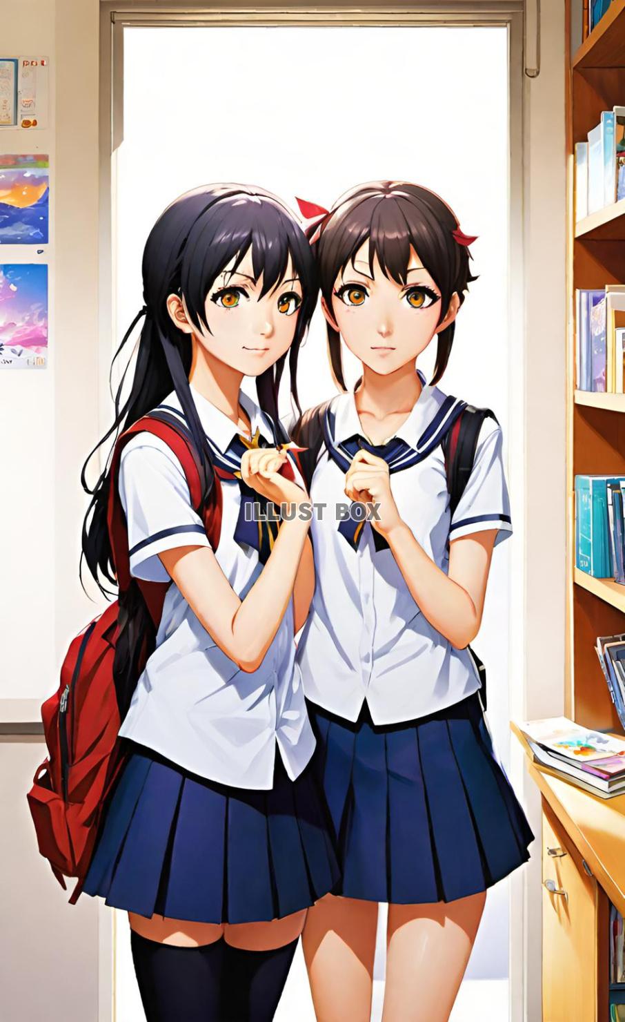 女子高生　イラスト