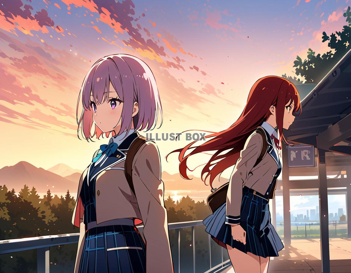 女子高生　イラスト