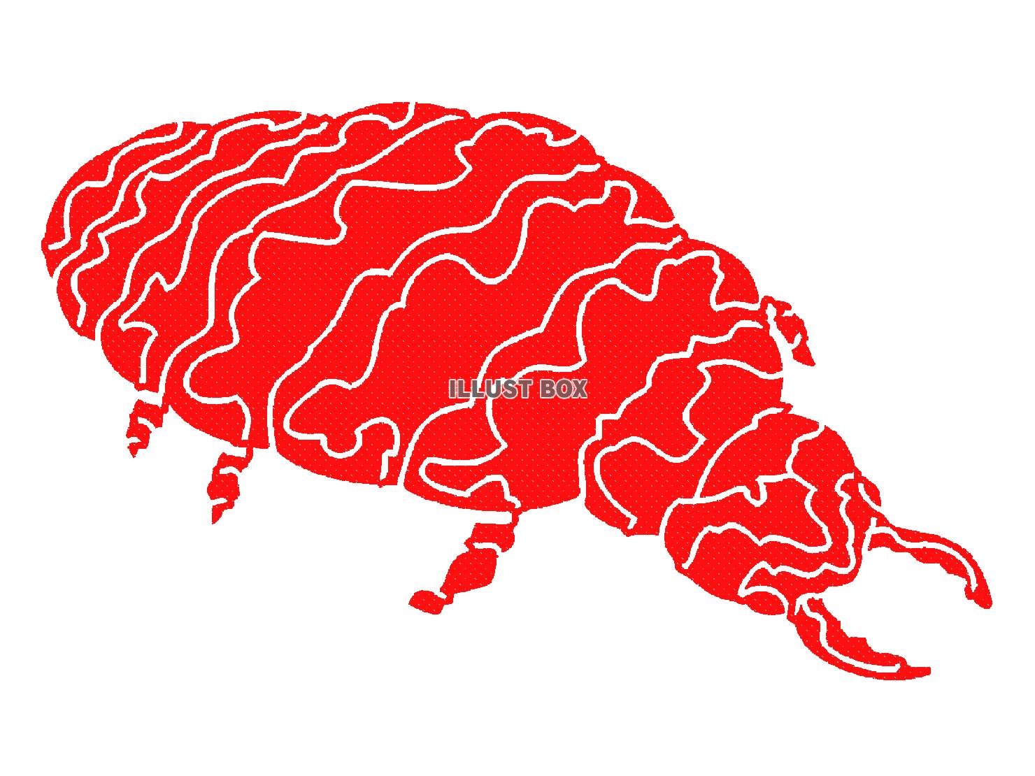 赤色の蟻地獄のシルエット