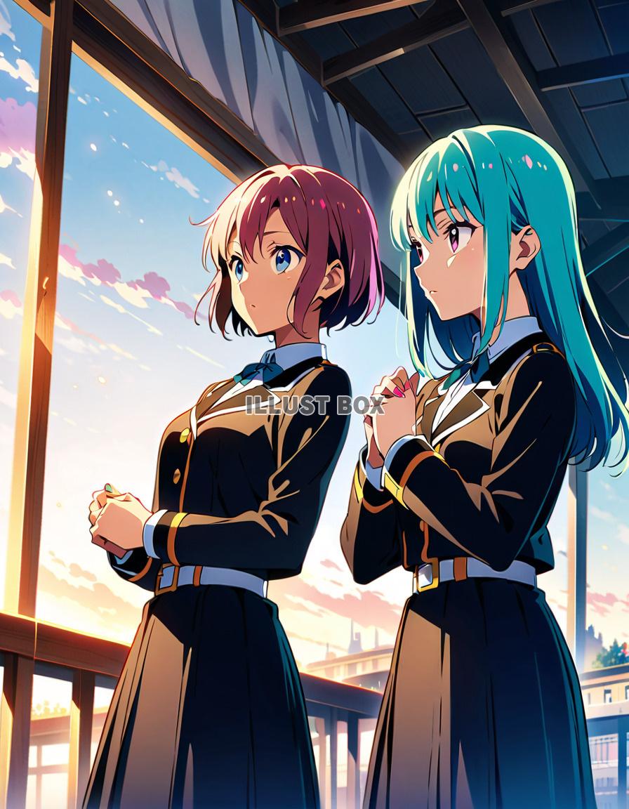 女子高生　イラスト