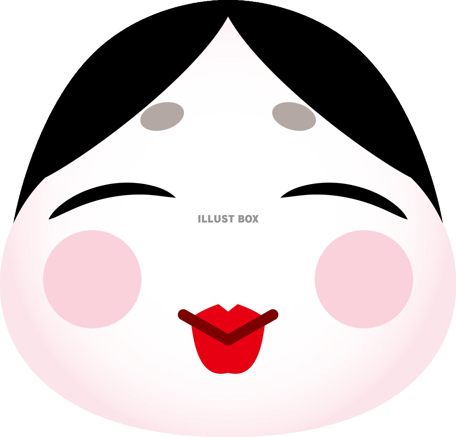 シンプルでおめでたいお多福・おかめの顔
