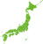 日本地図　ローマ字の都道府県の名称入り